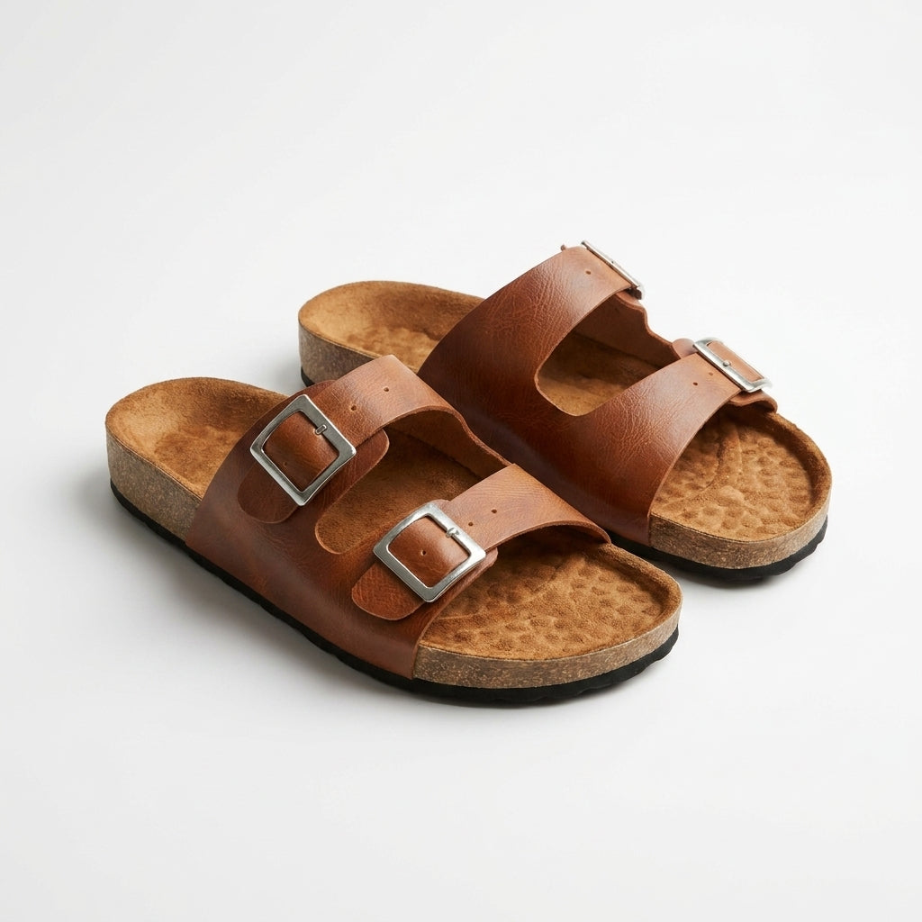 Sandalia unisex cuero miel