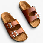 Sandalia unisex cuero miel