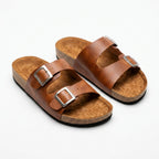 Sandalia unisex cuero miel
