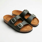 Sandalia unisex cuero verde