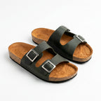 Sandalia unisex cuero verde