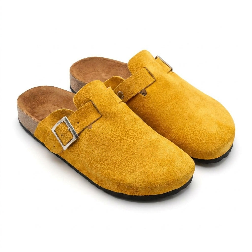 Sandalia tipo Sueco en Cuero color amarillo