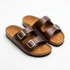Sandalia unisex cuero Café