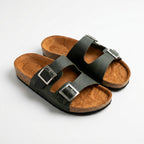 Sandalia unisex cuero verde