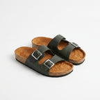Sandalia unisex cuero verde