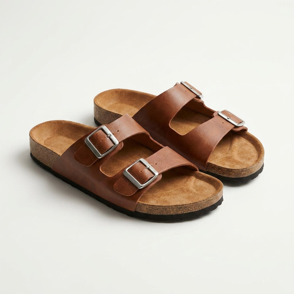 Sandalia unisex cuero miel