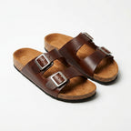 Sandalia unisex cuero Café