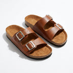 Sandalia unisex cuero miel