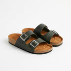 Sandalia unisex cuero verde