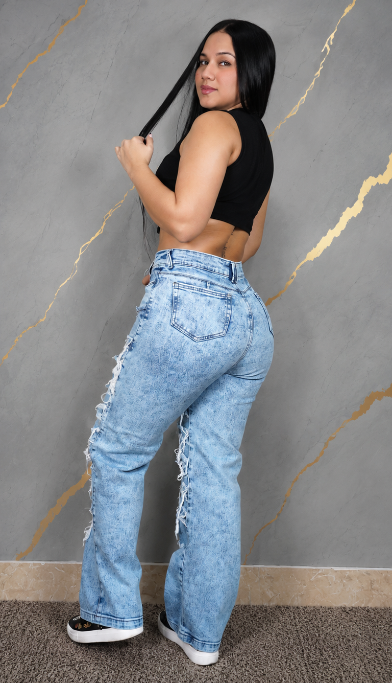 pantalon baggy para mujer Denim de Estilo Urbano