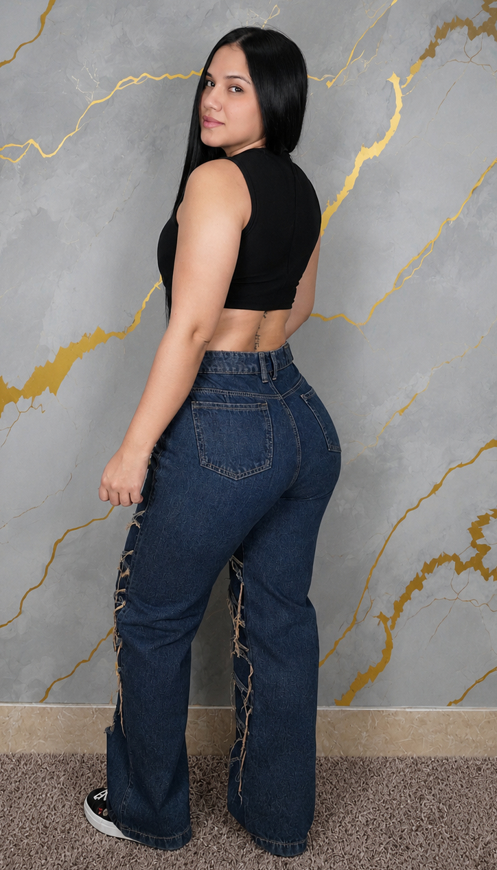 pantalon baggy para mujer Denim de Estilo Urbano