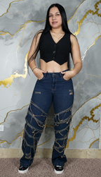 pantalon baggy para mujer Denim de Estilo Urbano