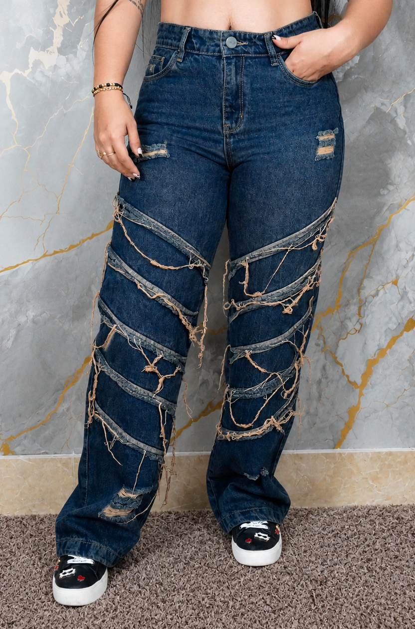 pantalon baggy para mujer Denim de Estilo Urbano
