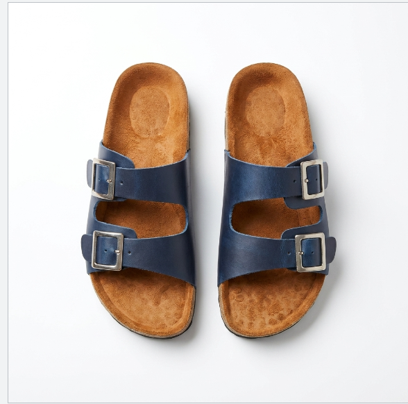 Sandalia unisex cuero azul