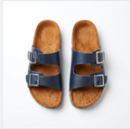 Sandalia unisex cuero azul
