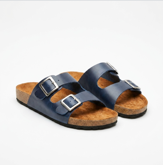 Sandalia unisex cuero azul