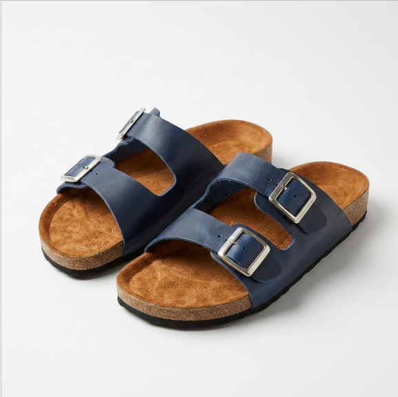 Sandalia unisex cuero azul
