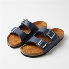 Sandalia unisex cuero azul