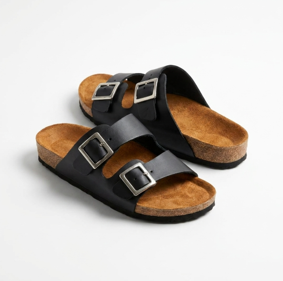 Sandalia unisex cuero Negro