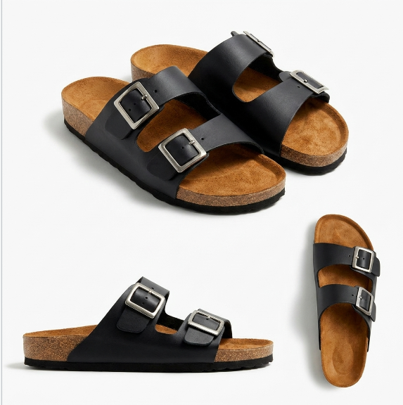 Sandalia unisex cuero Negro