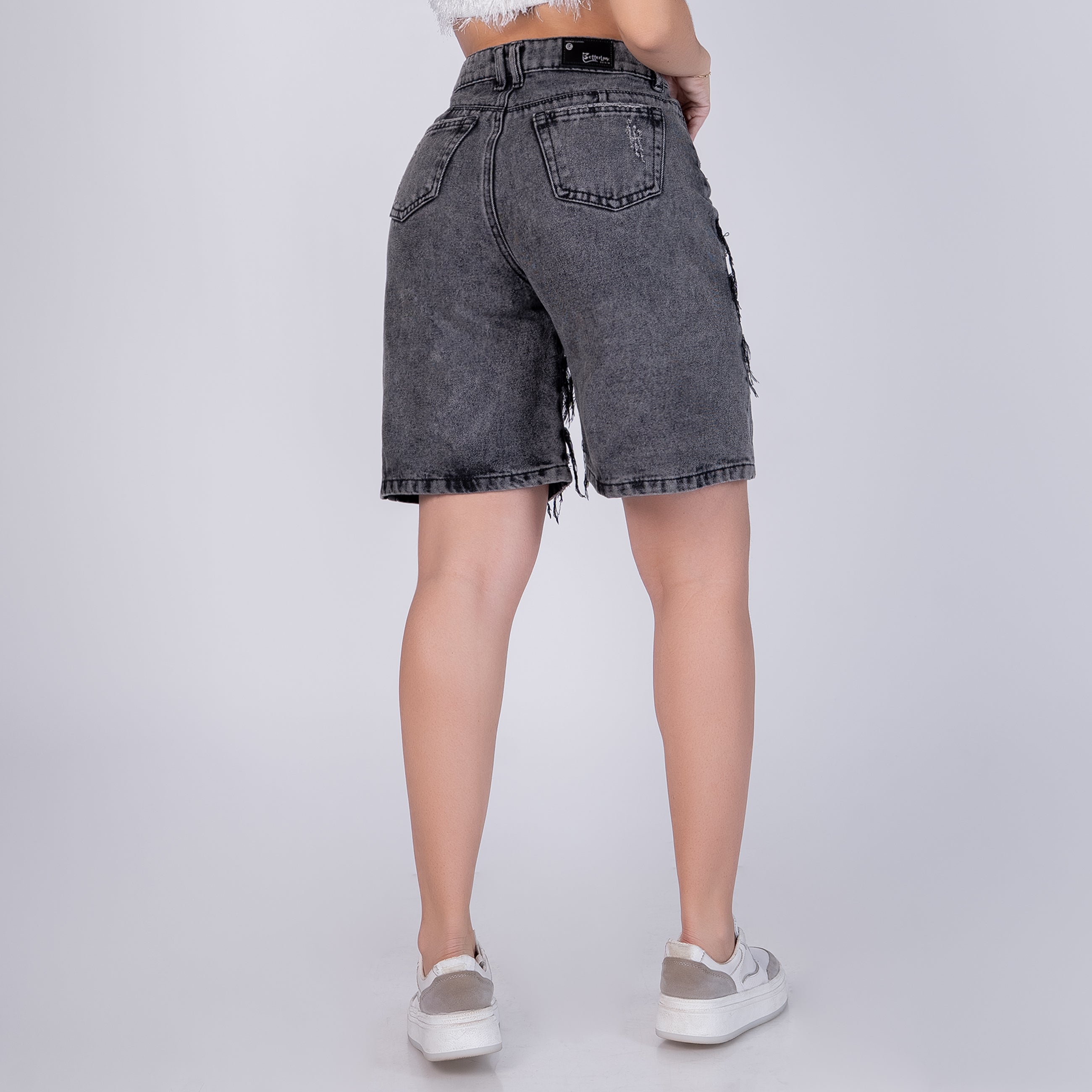 bermuda para mujer Tiro Alto Denim Premium