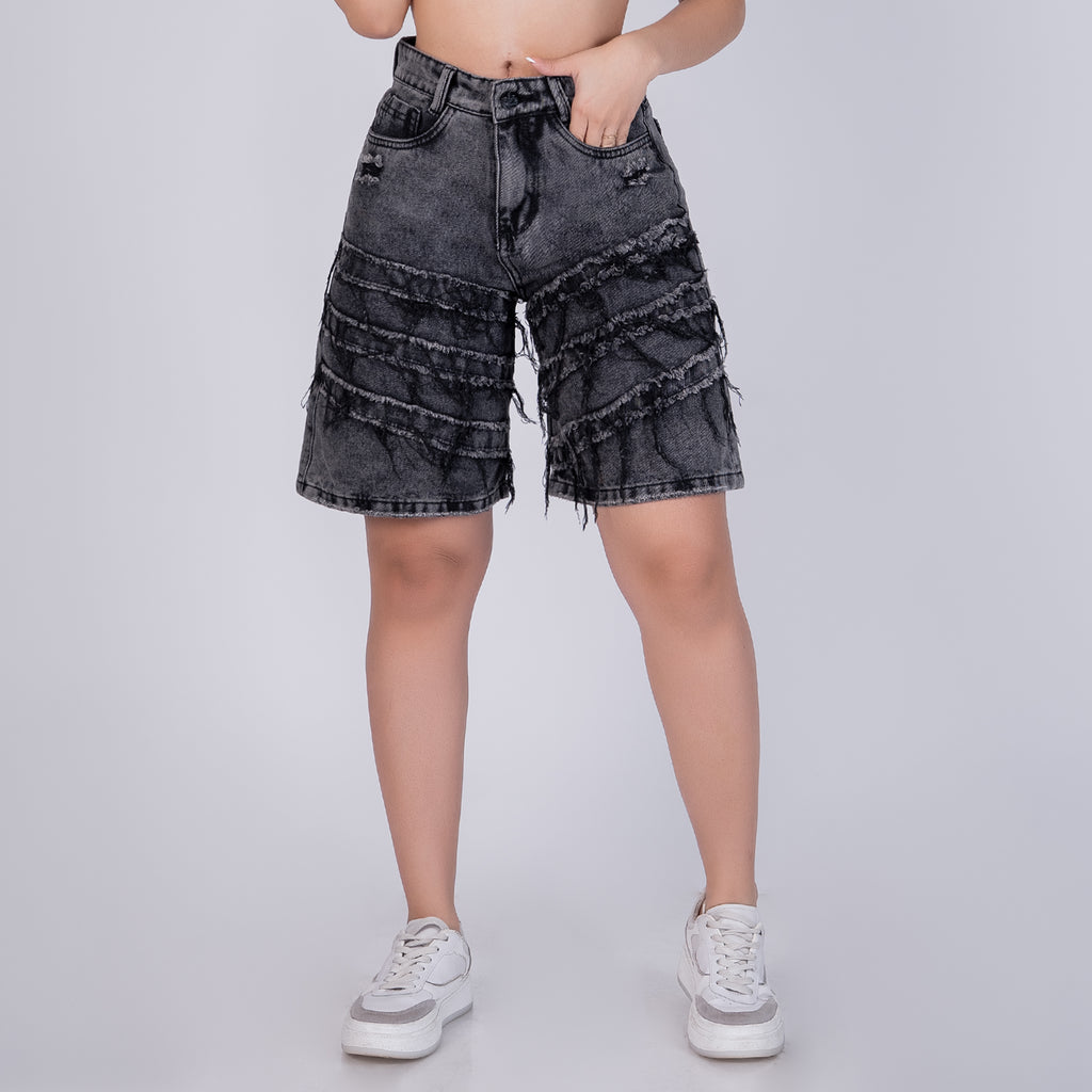 bermuda para mujer Tiro Alto Denim Premium