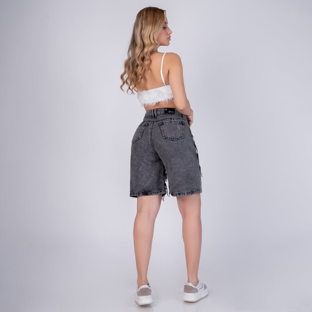 bermuda para mujer Tiro Alto Denim Premium