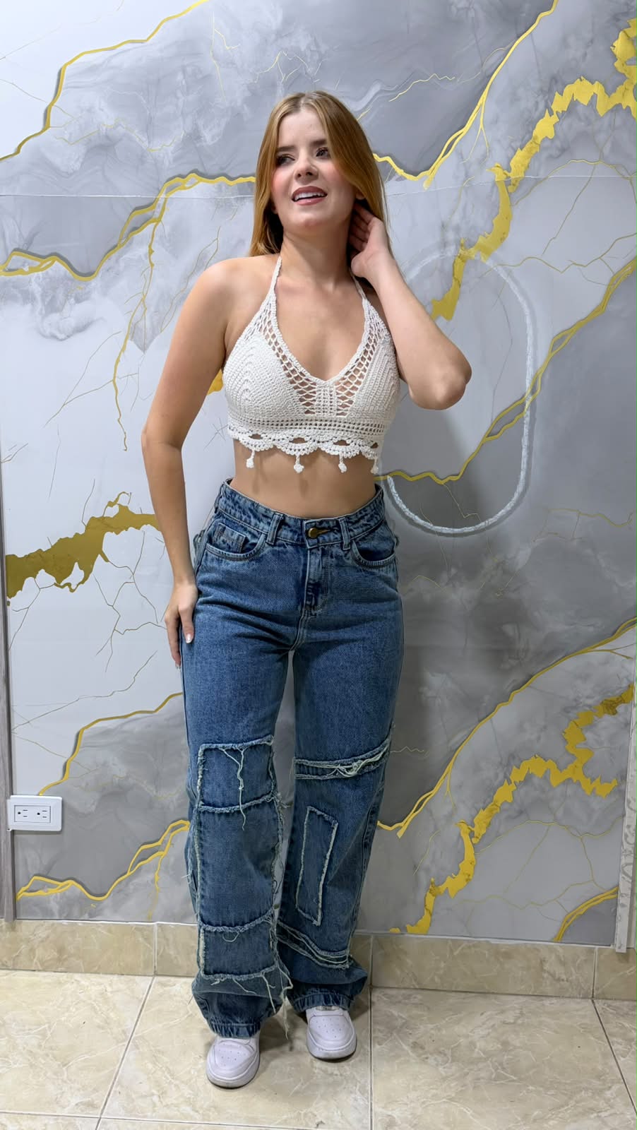 pantalon baggy para mujer Denim de Estilo Urbano