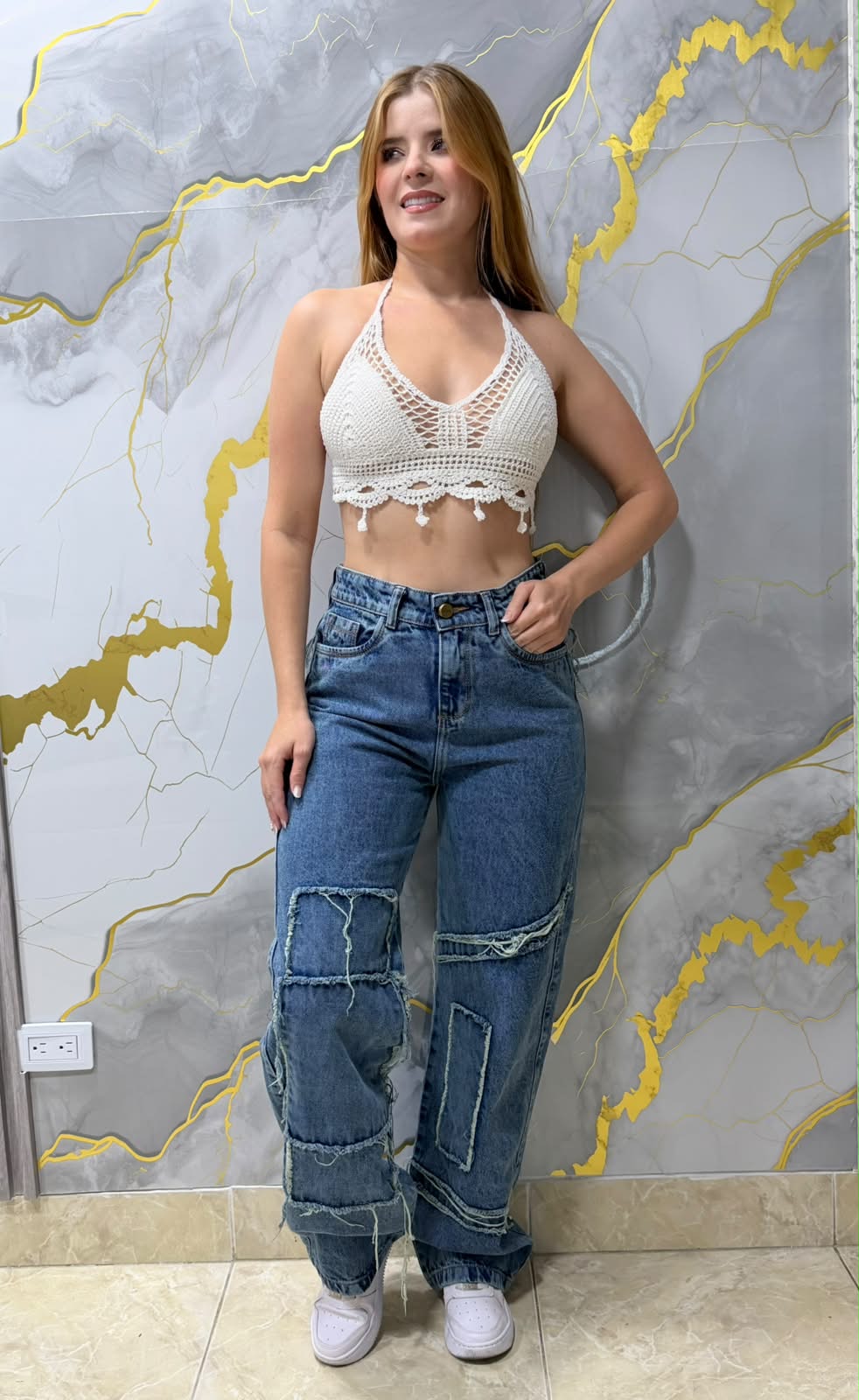 pantalon baggy para mujer Denim de Estilo Urbano