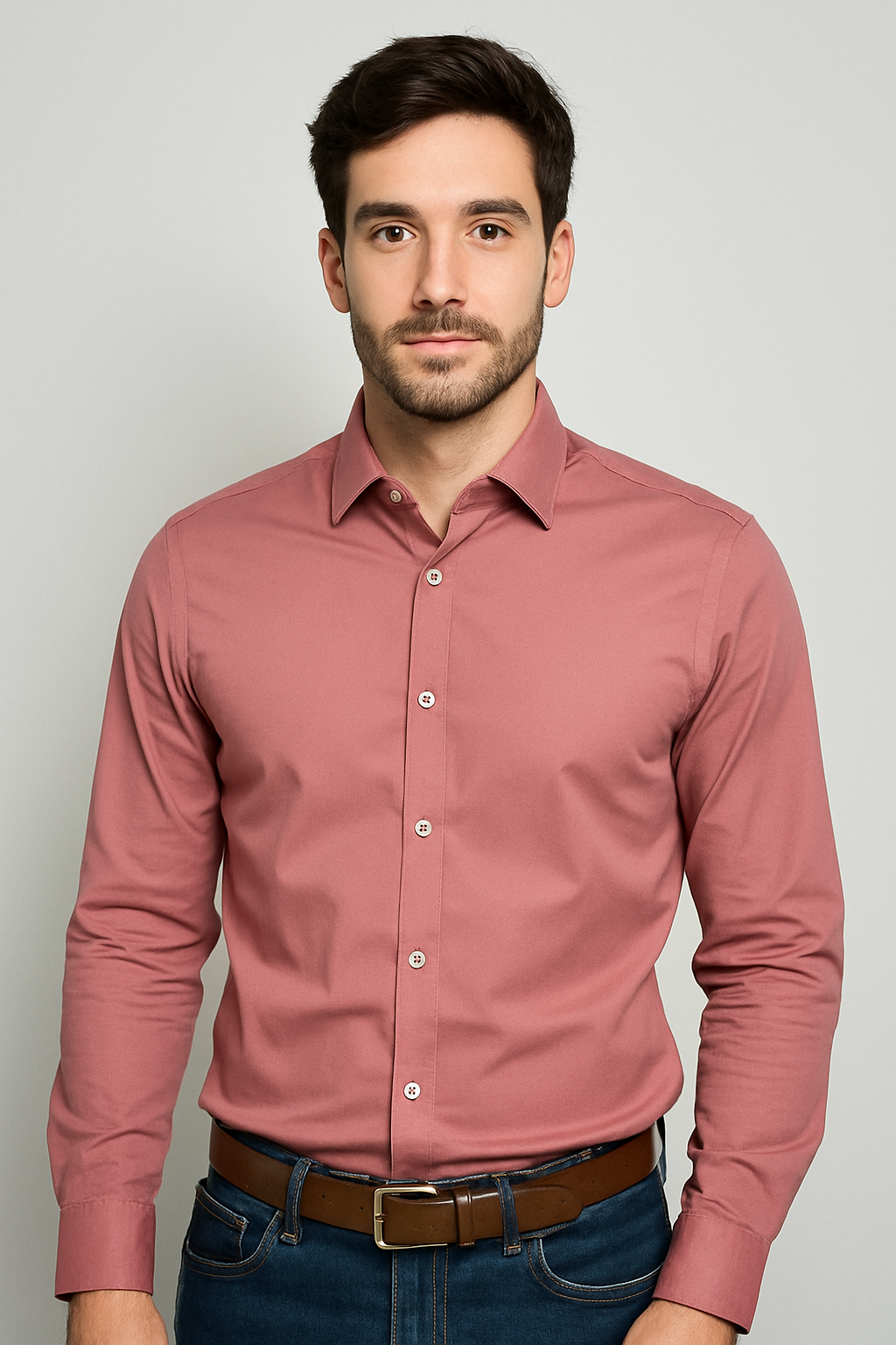 Camisa de seda para hombre - manga larga