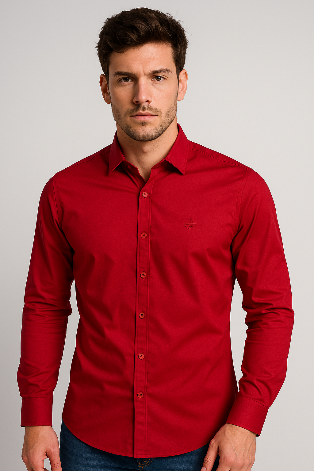 Camisa de seda para hombre - manga larga