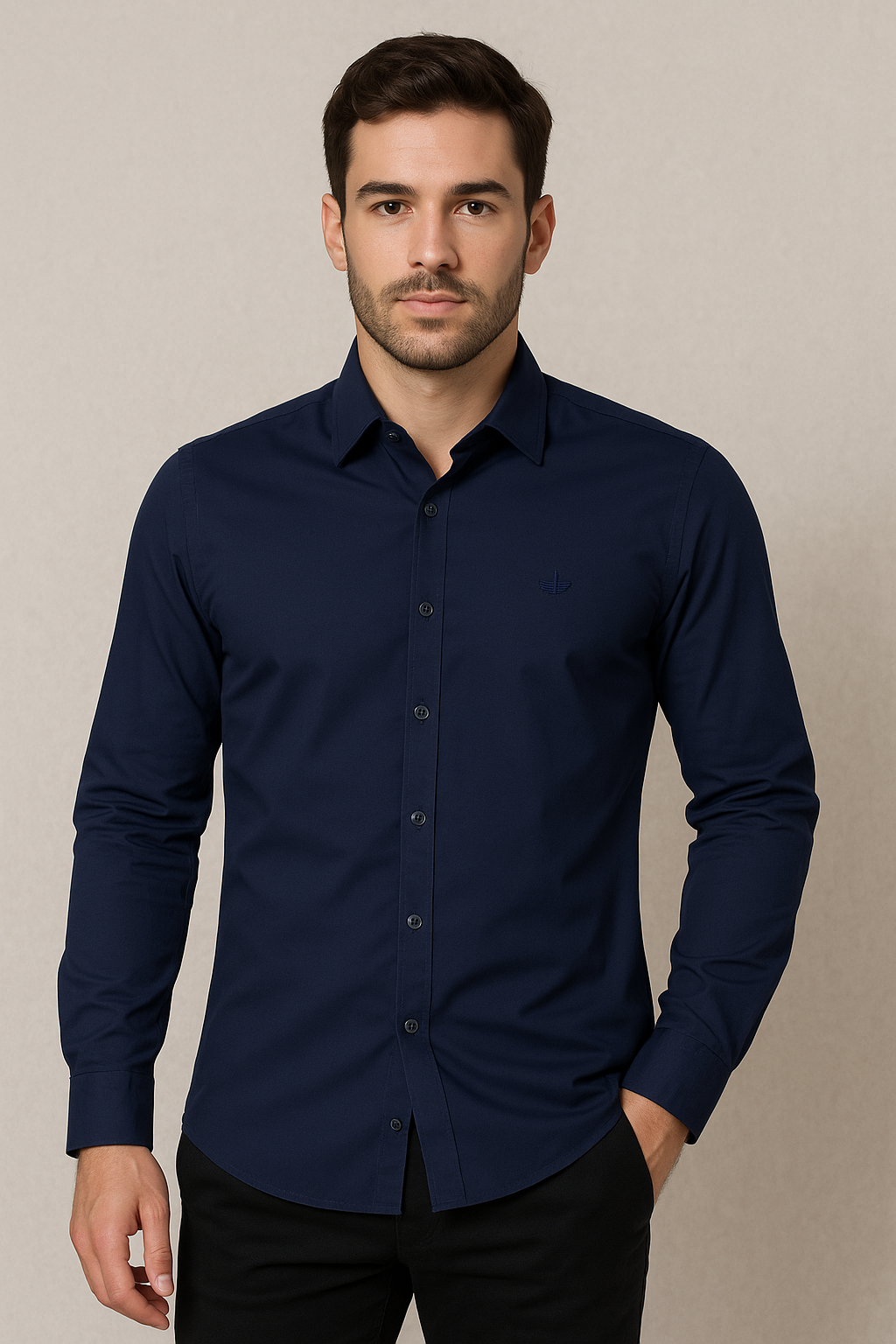 Camisa de seda para hombre - manga larga